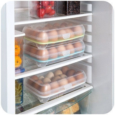 Kotak Tempat Penyimpanan Telur 15 Lubang Sekat / Egg Box Storage Organizer / Rak Wadah Telor 15 Butir Anti Pecah Serbaguna