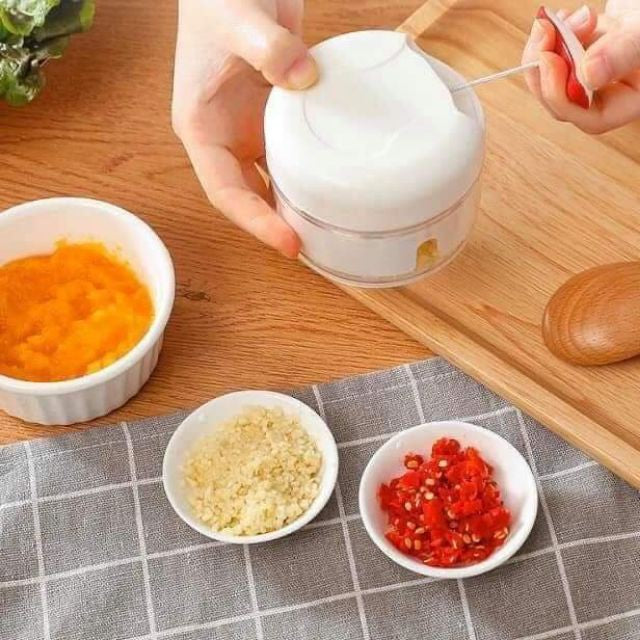 Mini Food Chopper / Blender Tarik Tangan Manual / Speedy Chopper / Alat Pemotong Giling Blender Cincang Potong Bawang Sayuran Daging Pisau Tajam