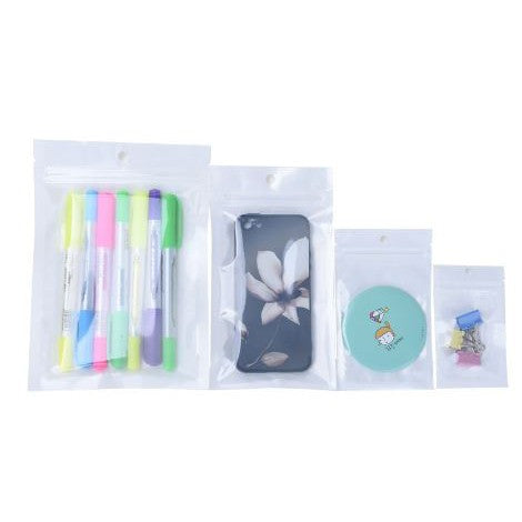 Plastik Klip Susu 12X15 Cm (ISI 100) Ziplock Putih Packing Plastic Clip Zipper Ukuran Size Tebal Pcs