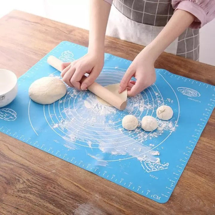 Alas Adonan Kue Silikon 40x50Cm Anti Lengket Baking Mat Tatakan Giling Roti Donut Pizza Silicone