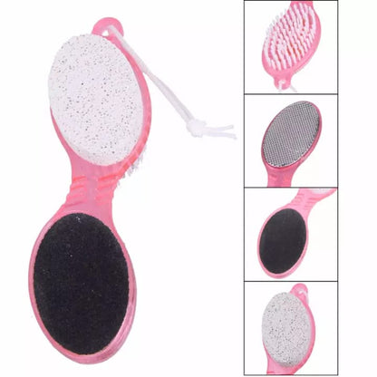 Sikat Penghalus Telapak Kaki 4in1 / Alat Komplit Perawat Tumit Pedicure Paddle Brush 4 Step / Calluses Remover Batu Gosok Sikat Amplas Pengangkat Kulit Mati / Cleanse Brush File Metal RASP Scrub Pumice Stone Buff Emery Pile