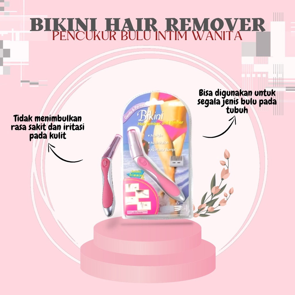 Bikini Hair Remover And Trimmer - Pencukur Rambut Bulu Kemaluan Alat Cukur Khusus Wanita / Cukuran Elektrik Penghilang Bulu Hidung , Alis , Kumis , Ketiak , Wajah Serbaguna Multifungsi