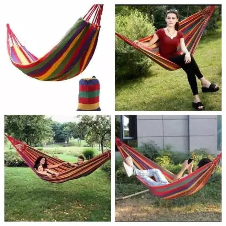 Hammock Pelangi Ayunan Gantung Kain Tempat Tidur Rainbow Kegiatan Camping Hiking Outdoor Pohon Rilex