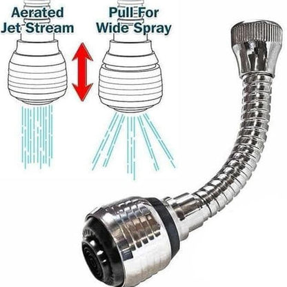 Sambungan Kepala Kran Air Turbo Flex Faucet SWS 360Derajat Flexible 2 Mode Spray keran sink wastafel