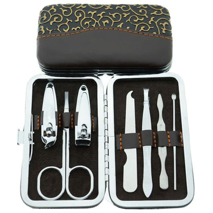 Manicure Pedicure Set 7IN1 Dompet Paket Pembersih Kuku Pinset Gunting Lancip Korek telinga Kuping