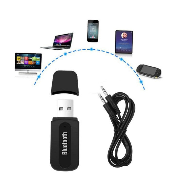 Bluetooth Audio Receiver CK-02 / usb wireless speaker musik HP 3.5mm reciever adapter kabel aux Perangkat