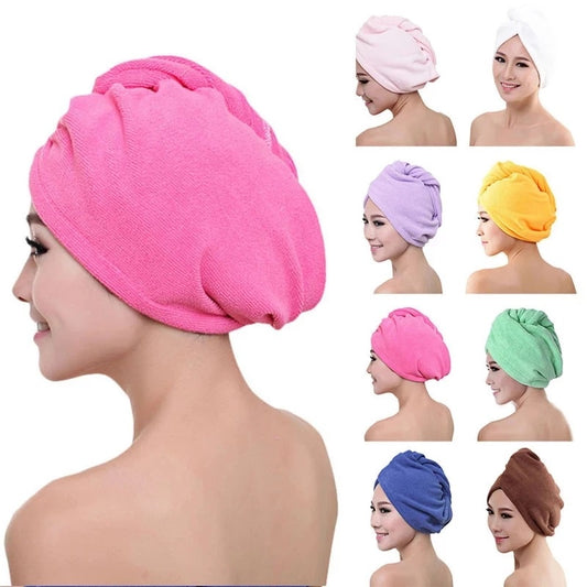 Handuk Keramas Pengering Rambut Microfiber / Hair Drying Towel Cap Handuk Kepala Keramas Turban Serat Micro Pembungkus Rambut Basah Cepat Kering Quick Dry Dryer