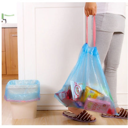 Kantong Plastik Sampah Roll Ukuran 45x50Cm Dengan Tali Pengikat Isi 15 Lembar / Tas Kresek Sampah Dapur Gulung Serbaguna Sekali Pakai / Disposable Garbage Bags Cocok digunakan di dapur toilet kantor kamar