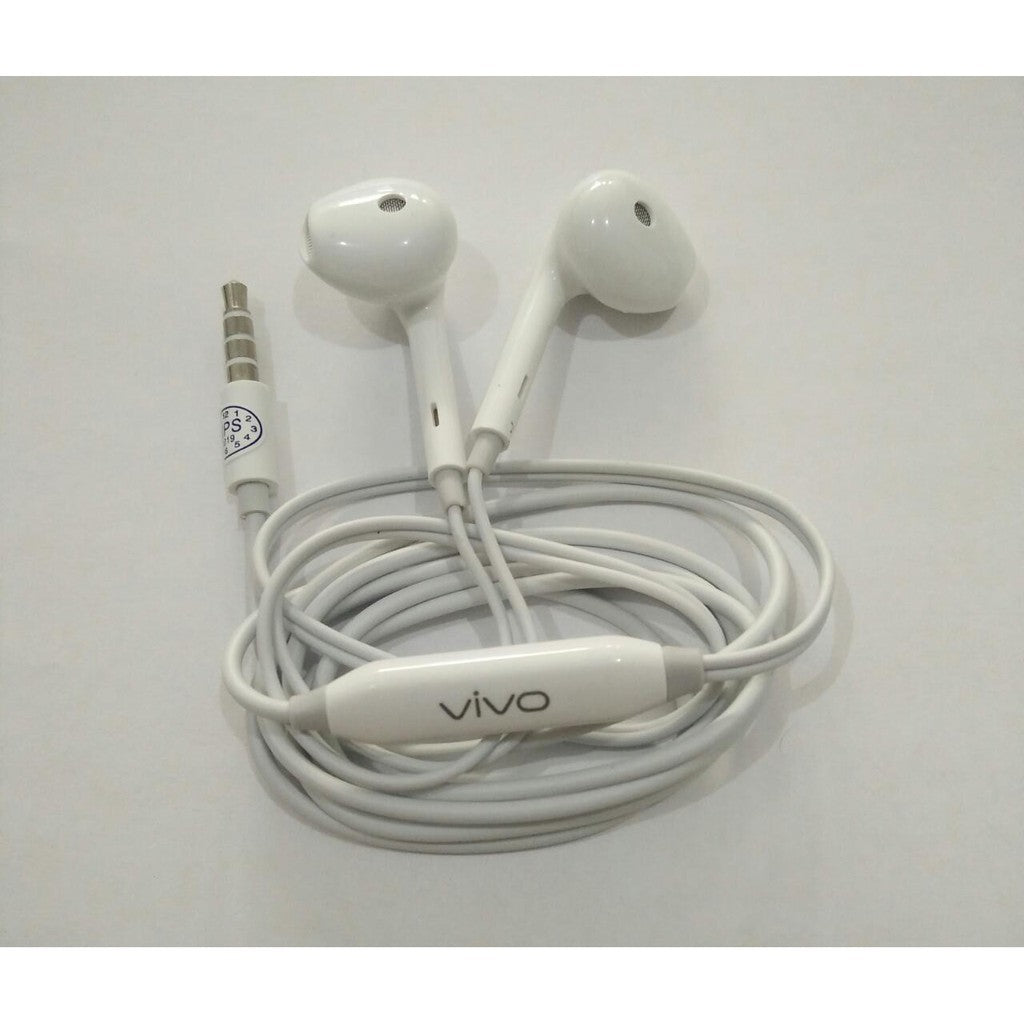 Headset Earphones Handsfree Earbud Stereo earphone putih untuk hp samsung vivo oppo huawei xiaomi