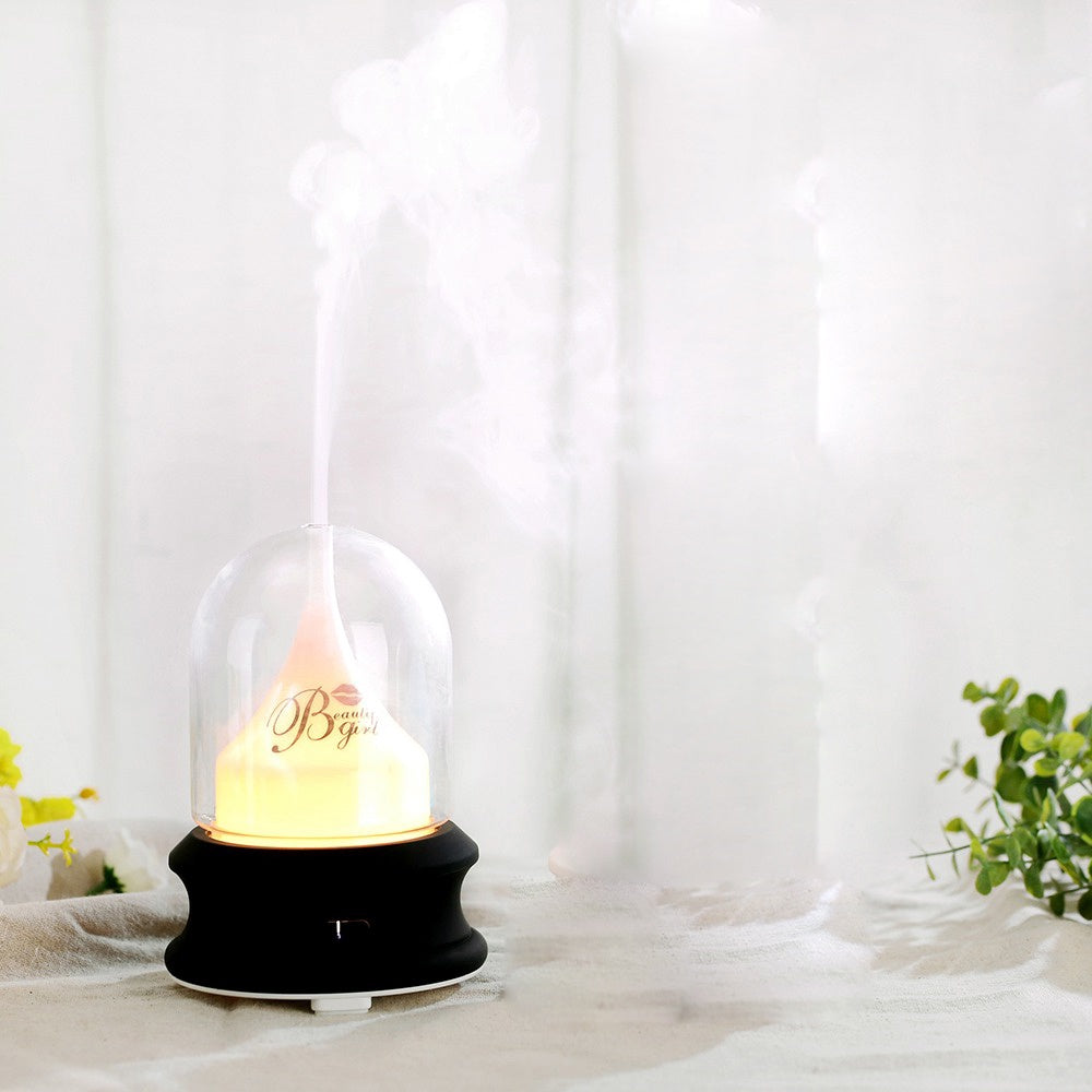 Diffuser + Lampu Tidur Air Humidifier Aromatherapy Bunga Aroma Alat Uap Pengharum Pelembab Ruangan