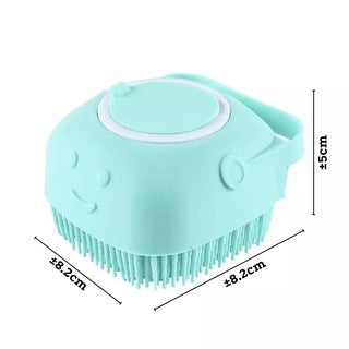 Spons Mandi Sikat Badan Silicone Dengan Tabung Sabun Cair / Soap Dispenser And Bath Brush / Sikat Pembersih Penggosok Punggung Bahan Silikon Bulu Lembut Gosok Pijat Sponge Spon Pump Pencet