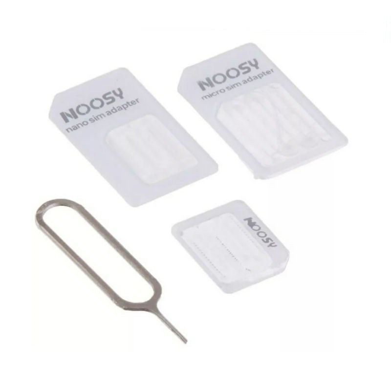 Adapter Sim Card Noosy 4IN1 Dudukan Kartu Standart Nano Micro Pin Ejector Jarum