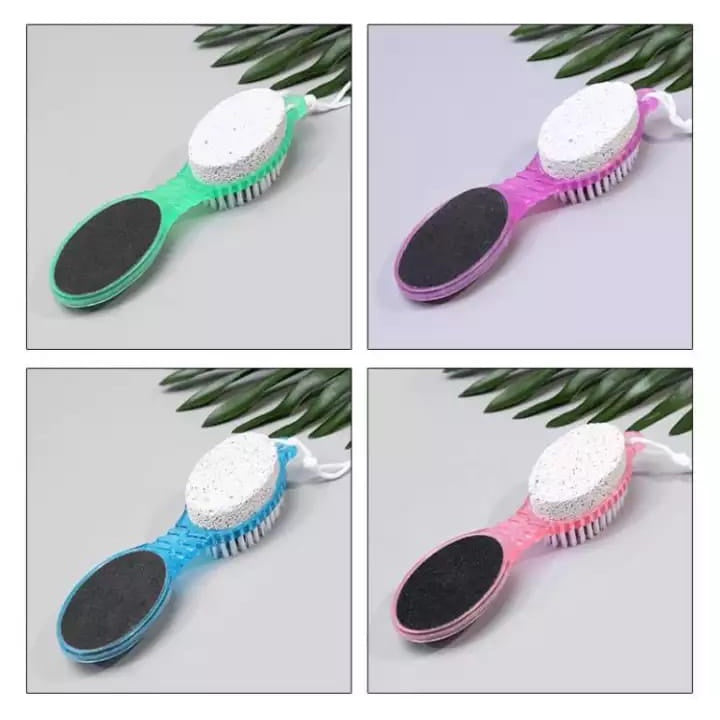 Sikat Penghalus Telapak Kaki 4in1 / Alat Komplit Perawat Tumit Pedicure Paddle Brush 4 Step / Calluses Remover Batu Gosok Sikat Amplas Pengangkat Kulit Mati / Cleanse Brush File Metal RASP Scrub Pumice Stone Buff Emery Pile