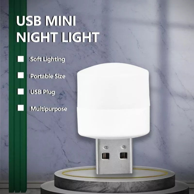 Lampu LED Mini USB Portable / Lampu Penerangan Untuk Baca Belajar Tidur Emergency / Mini Led Bulb Light Usb Bohlam Kecil Darurat Serbaguna Unik Bisa Colok di Laptop Adaptor Charger Powerbank