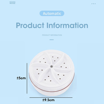 Mesin Cuci Mini Portable USB Ultrasonic / Mesin Putar Pencuci Pembersih Pakaian Dalam Kaos Kaki Handuk Piring / Turbine Washer Untuk Travelling