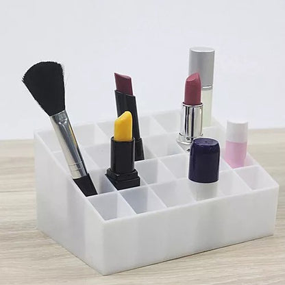 Rak 24 sekat / Display Rack Lipstik Alat Make Up Kutek 24 Slot Lubang / Tempat Penyimpanan Kosmetik Lipstick Mascara Brush Serbaguna Storage Box Organizer 24 Grid