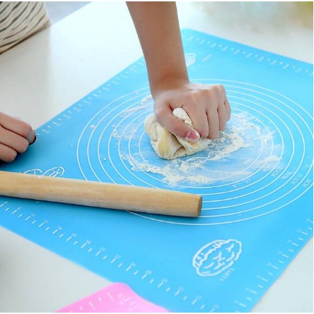 Alas Adonan Kue Silikon 40x50Cm Anti Lengket Baking Mat Tatakan Giling Roti Donut Pizza Silicone