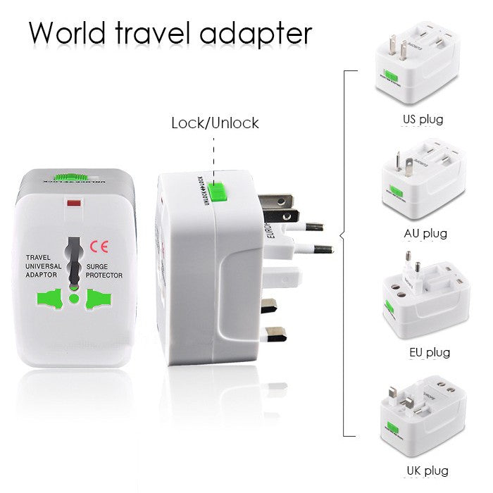 Universal Travel Adapter / All IN1 Home Adaptor Traveler EU AU UK US Plug Colokan Cteker Stop Kontak