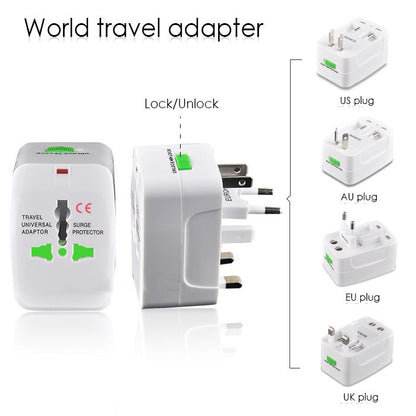 Universal Travel Adapter / All IN1 Home Adaptor Traveler EU AU UK US Plug Colokan Cteker Stop Kontak