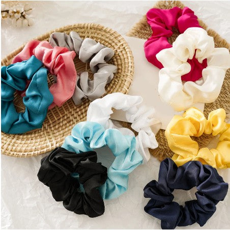 Ikat Rambut Scrunchie Satin Silk IMPORT Korea Hairband Kunciran Cepol Hijab Aksesoris Fashion Wanita