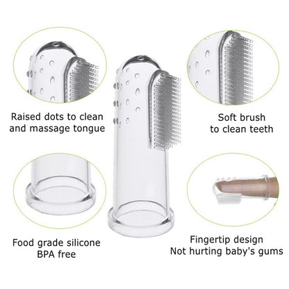 SIKAT GIGI Bayi Finger Tooth Brush Silikon Jari Baby Newborn Lidah Gusi Silicone Food Grade Lembut