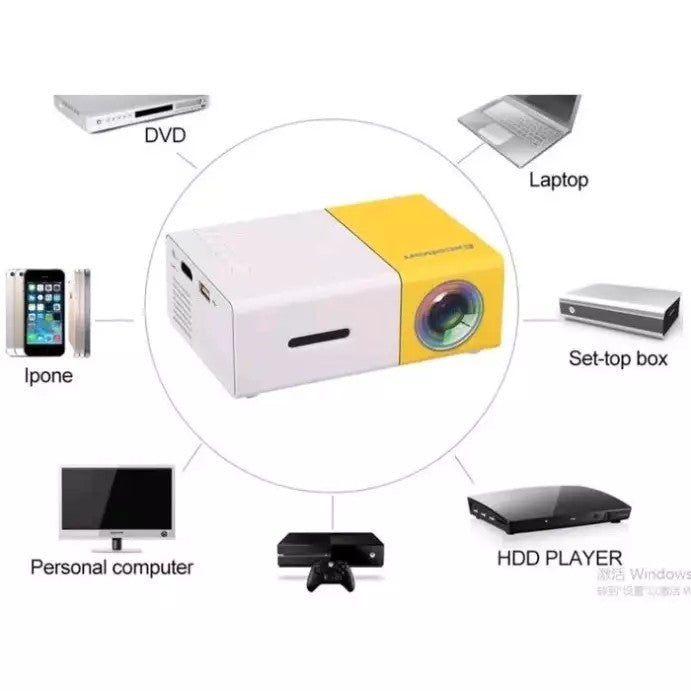 Super Mini Proyektor YG-300 Pembesar Layar LED Portable Projector Home YG300 TV Bioskop Rumah Remote