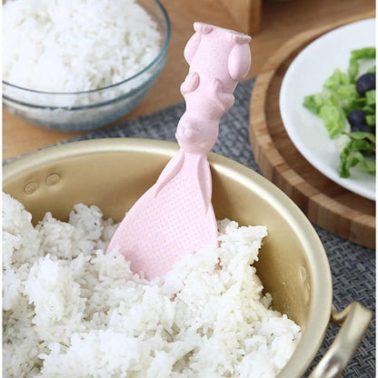 Centong Nasi Karakter Kelinci Sendok Nasi Plastik Bisa Berdiri Rice Cooker Spoon Anti Lengket Souvenir Wedding Kado