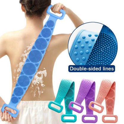 Sikat Punggung Badan Silicone Scrubber Sponge Mandi Alat Gosok Pembersih Daki Silikon 2 Sisi Karet