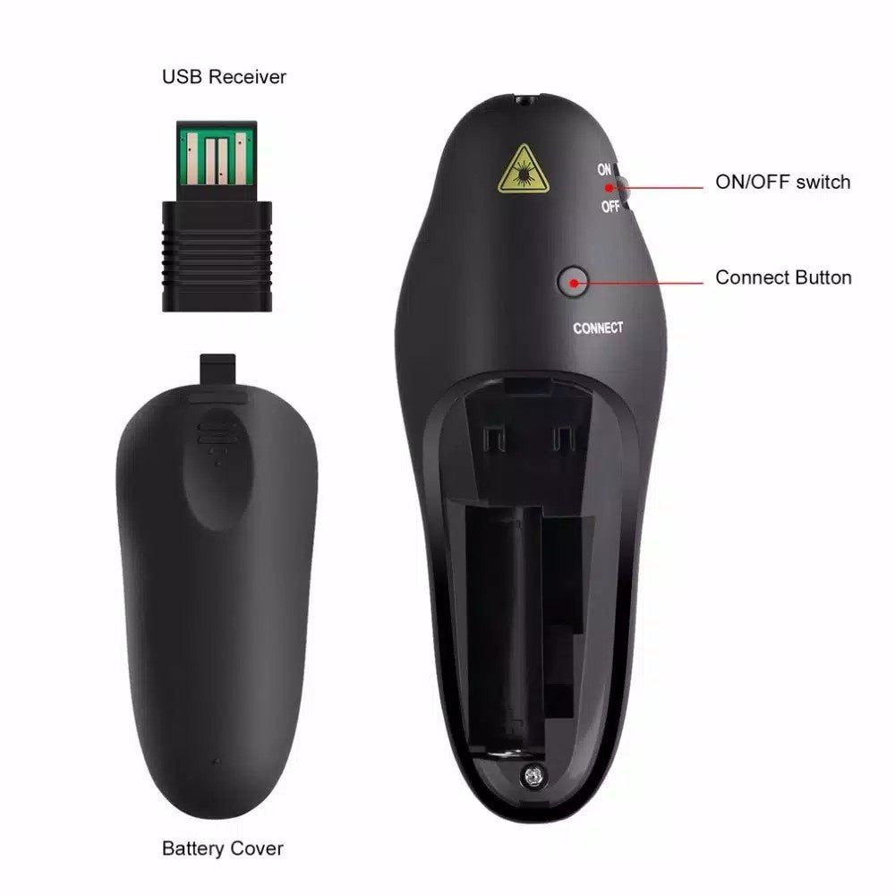 Wireless Laser Red Pointer Presenter 805 Remote Control 2.4GHz Untuk Presentasi Powerpoint, MS Word, Excel