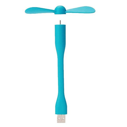 Kipas Angin USB Mini 2 Baling Flexibel / Portable Travel Fan Colok Powerbank Laptop CPU Kecil Warna