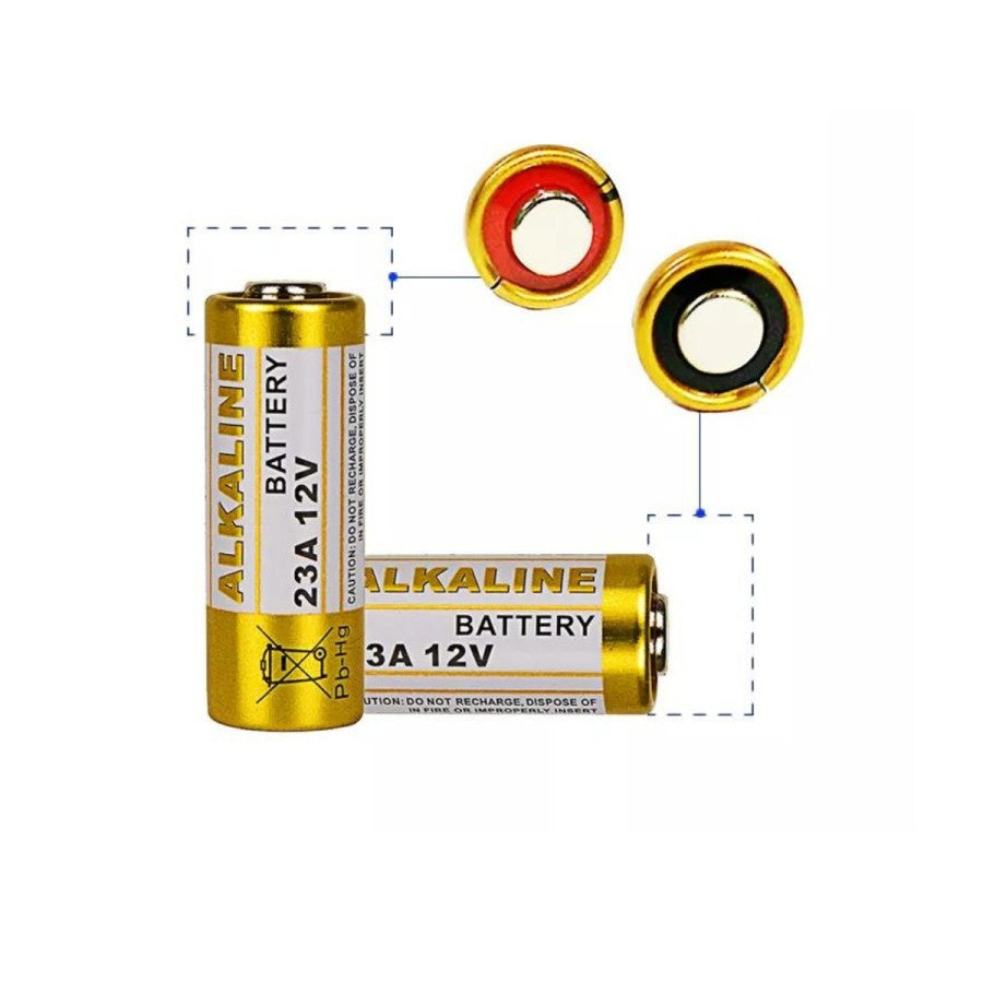 Baterai Alkaline 23A 12V / Batu Batre 12 Volt Battery Mini A23 Batrei Batrai Kering Untuk Bell Pintu Wireless Remote Mobil Lampu Engsel