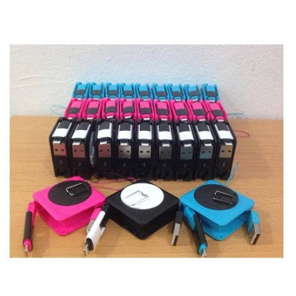 Kabel Data Charger ROLL 2IN1 Micro USB & Lightning Iphone 5/6