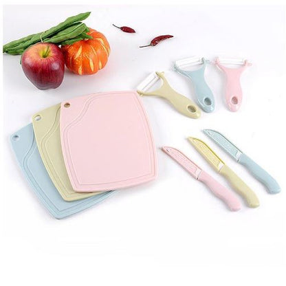 PISAU SET 3in1 CERAMIC ( TALENAN + PEELER BUAH + PISAU ) Keramik Fruit Knife Bahan Stainless Steel Tajam Alat Dapur Kupas Sayur Pengupas Kitchen Hadiah Souvenir Pindahan Rumah Baru Pindah Genggaman Ergonomis Piknik Kemah Travelling Mofan Accessories Acc