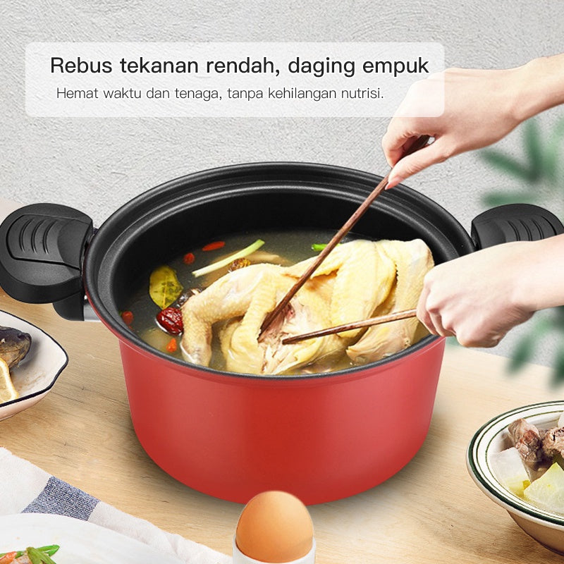 Panci Presto Anti lengket 3.5 Liter / Slow Cooker Low Pressure Pot 3.5L / Panci Tempat Memasak Pelunak Daging & Ayam / Slowcooker Serbaguna Untuk Hadiah Kado Pernikahan Pindahan Rumah Baru Bayi Lahir Mpasi