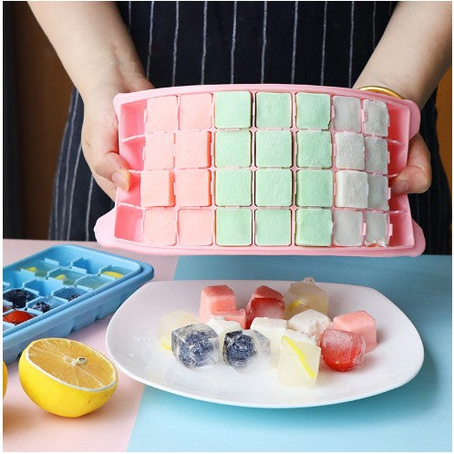 Cetakan Es Batu Cokelat Jelly Silicone 24 & 36 Sekat Ice Cube Tray Mold Dengan Penutup Food Grade Anti Pecah Alat Cetak Coklat Kotak Silikon