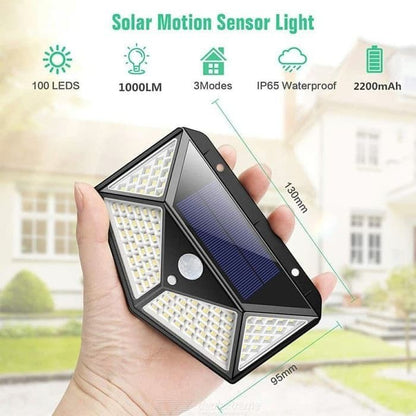 Lampu Solar Tenaga Surya 100 LED Recycling Charging Lamp Dinding Taman Sensor Gerak Sinar Matahari