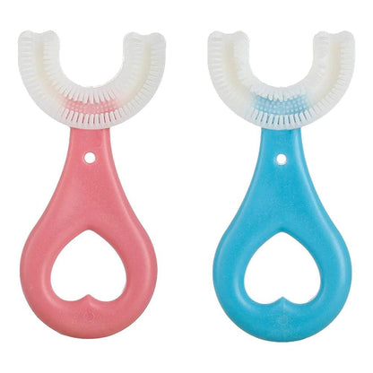 Sikat Gigi Anak Bentuk U Shape Bahan Silikon Usia 2-6 Tahun / Training Toothbrush Baby Silicone 360° / Sikat Gigi Bayi Balita Type Tooth Brush for Toddlers Bulu Halus Lembut