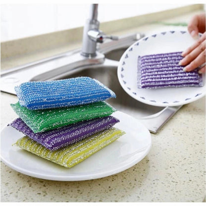 Spons Cuci Piring Warna Warni Spon Sponge Sabut Jaring Alat Dishwashing Dapur Masak Busa Serbaguna