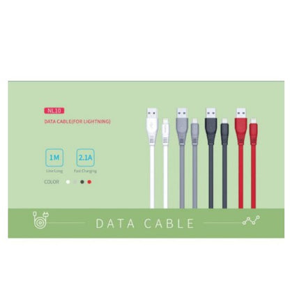 Kabel Lightning Ip Foomee NL10 2.1A 100Cm Original Cable Data Charger Fast Charging Warna Gepeng