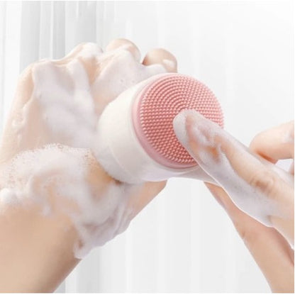 Alat Cuci Muka 2in1 Facial Cleansing Brush Silicone Sikat Pembersih Wajah Pori 2 Sisi Bulu Lembut Halus Silikon