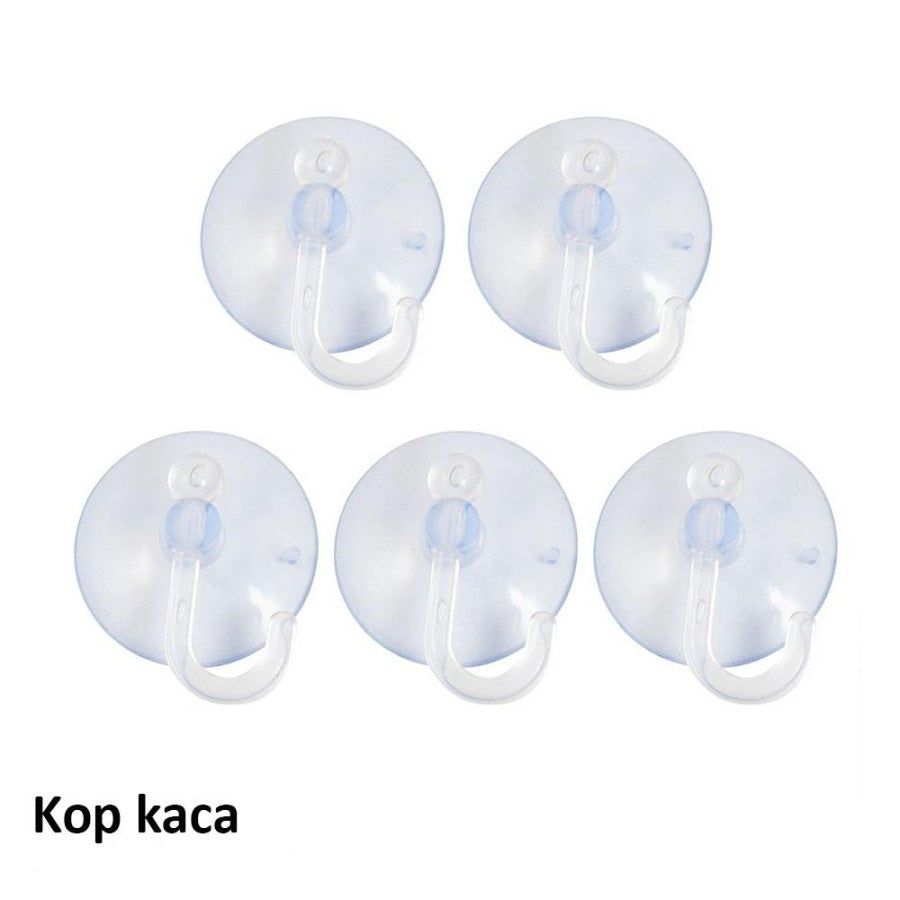 Gantungan Kop Kaca Tempel 5Cm / Cantelan Hook Baju Kain Lap Spons Kunci Handuk Pakaian Alat Masak Tanpa Paku / Tempelan Karet Hisap Silikon Suction Cup Transparan 50mm Serbaguna Kamar Mandi Tidur Dapur Rumah Tempel Kaca Keramik