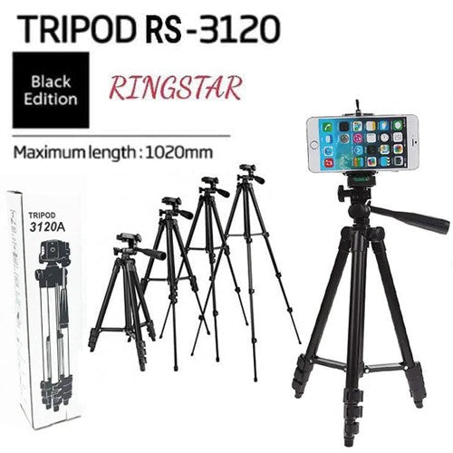 Tripod Ringstar RS 3120A + Holder U for Camera Digital DSLR Handycam hp kamera fotografer kaki 1,2m