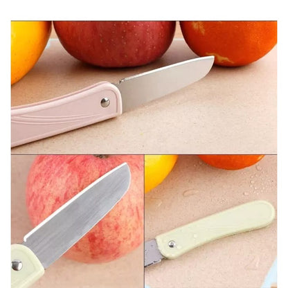 Pisau Lipat Mini Stainless Steel / Pisau Dapur Traveling Warna Warni / Alat Pengupas Pemotong Buah Sayur Anti Karat Potong Sayuran Non Slip Travel Size Mudah dibawa dan dibersihkan