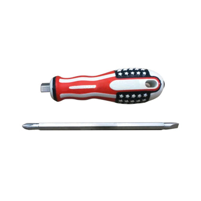 OBENG amerika Bolak Balik AMERIKA Min Plus 2in1 Screwdriver - + USA Mata Gagang karet Magnet Minus 5 inch 5"