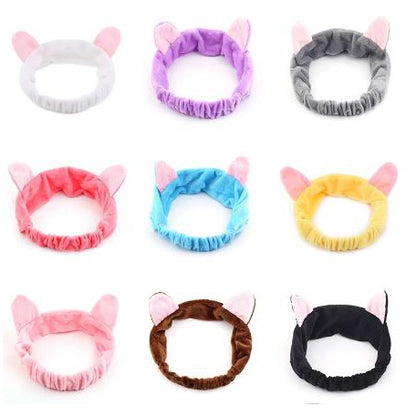 Bandana Bando Korea Import Headband Kain Karet Motif Kuping Kucing Telinga Kelinci Kepala Rambut