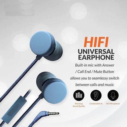 Earphone N18 Sport Sound Nylon Headset Handsfree Cable Premium