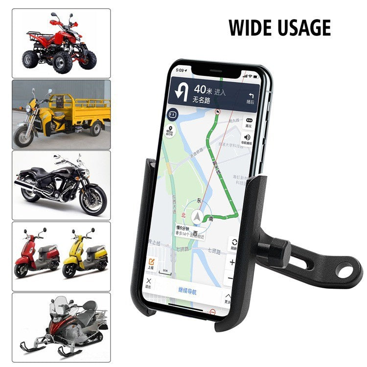 Holder Spion Sepeda Motor HM11 / Motorcycle Mount Stand Bracket Universal Dudukan HP GPS HM-11 / Dudukan Mobile Phone Jepit Putar Gojek Grab Rotation 360°