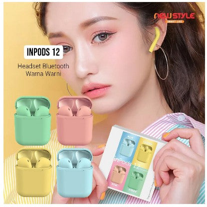 Headset Bluetooth Wireless TWS Inpods 12 Macaron Color TWS i12 Headset Wireless V5.0