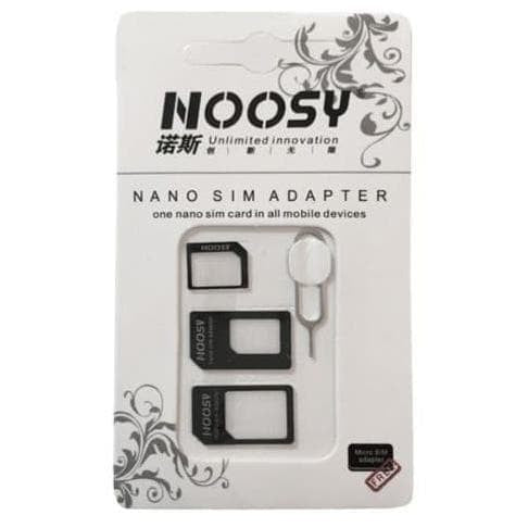 Adapter Sim Card Noosy 4IN1 Nano Micro Pin Jarum Dudukan Kartu Standart