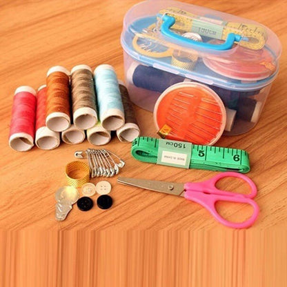 Sewing Set Kit Peralatan Jahit Kotak Box Alat Menjahit Benang Jarum Peniti Meteran Gunting Baju Kain